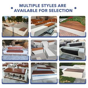 Banc de jardin multifonctionnel en bois anticorrosion élégant, service complet, matériau GRC durable - Product Image 4