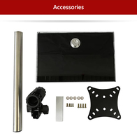 Support d'écran réglable en hauteur pour TV, ordinateur portable et moniteur, en alliage d'aluminium noir, 14-27 pouces, inclinaison de 15°, nouveau design, vente chaude, en stock