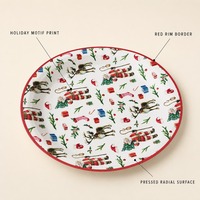 Assiettes en papier de Noël, imprimées pour les fêtes, jetables, rondes, pour la table de fête