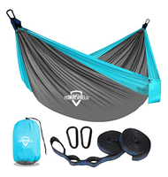 Hamac de camping double et simple, hamacs portables avec 2 sangles pour arbres, idéal pour la randonnée, le trekking, la chasse, les activités de plein air, la plage