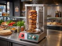 Grill électrique vertical commercial Blios2800W 220V en acier inoxydable pour extérieur, maison, restaurant, hôtel, restauration, shawarma, kebab