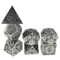 Nouvelle tendance : Ensemble de dés polyédriques D&D en métal et plastique acrylique, style antique Cthulhu RPG, avec 7 couleurs et gobelet à dés 7 pièces