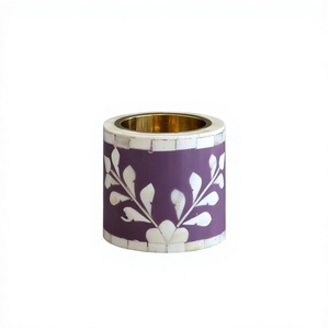 High Quality MOP <b>Candle</b> Handmade Handicrafts Luxury Eco-Friendly Wood Inlay Bakhoor Burner <b>Candle</b> Stand <b>Square</b> Customized - Product Image 1