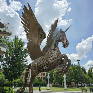 SMC Moderne Taille Réelle Grand Jardin Extérieur En Métal En Acier Inoxydable Science <span class=keywords><strong>Fiction</strong></span> Cheval Ailé Sculpture - Product Image 5