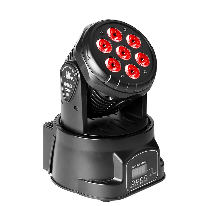 Mini seven 10W piccole lampade a testa mobile RGBW quattro in una lampada da tavolo da ballo con controllo vocale a led