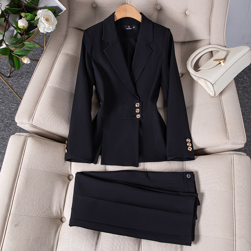 Black coat+pants