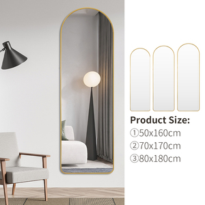 Vàng Xách Tay Sàn Không Gỉ Gương Đầy Đủ Chiều Dài Gương Vòm Espejos Espelho Tường Đầy Đủ Cơ Thể Đứng Lớn Gương Cho Phòng Tường Bức Tranh Tường - Product Image 2
