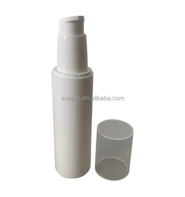 New Cylindrical skin care serum face cream bottle 30ml 50ml/ yuyao factory white PP plastic airless pump bottle