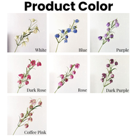 Fleurs artificielles de Fritillaria en latex de haute qualité, toucher réaliste, 64 cm de long, pour décorations de mariage
