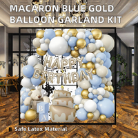 Kit de guirlande de ballons d'Halloween bleu macaron, blanc et or, best-seller, ensemble de chaînes de ballons en latex non toxique pour l'extérieur, pour fête