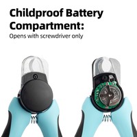 Coupe-ongles LED pour animaux de compagnie, chien, chat, avec protection de sécurité intégrée, lumière intégrée, PP, TPR, acier inoxydable