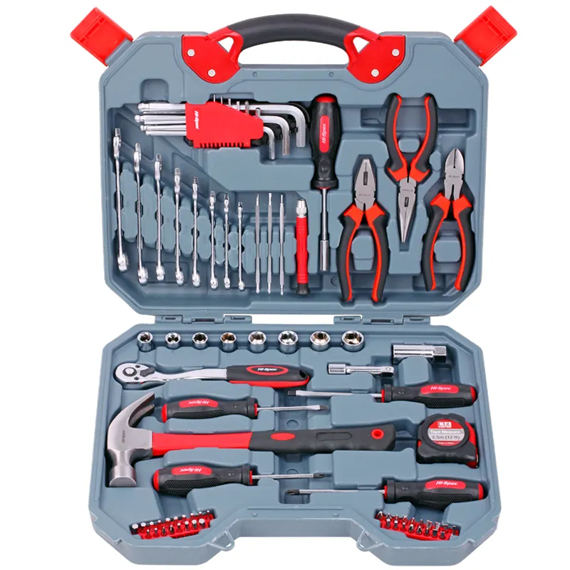 77pc Metric Auto Car Motorbike Mechanic Garage DIY Hand Tool Kit Set Box with Sockets and Ratchet Wrench . OEM ODM Supported