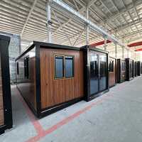Maison conteneur préfabriquée mobile extensible de haute qualité 40x20 pieds, 2 chambres, en acier léger, installation rapide