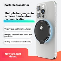 Dispositif de traduction portable M02 avec support magnétique, écran OLED de 1,3 pouce, interprétation simultanée, appel vocal et vidéo entre applications, 139 langues