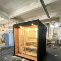 Kabin Sauna Uap Portabel Ramah Lingkungan untuk Penggunaan Komersial dengan Panel Kontrol Inframerah Jauh Kayu Cedar Merah Modern dan Cerdas