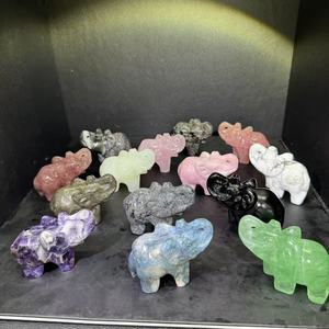 Kindfull bán buôn hỗn hợp pha lê voi khắc thủ công tinh thần chữa bệnh tinh thể khắc cho trang trí nội thất - Product Image 2