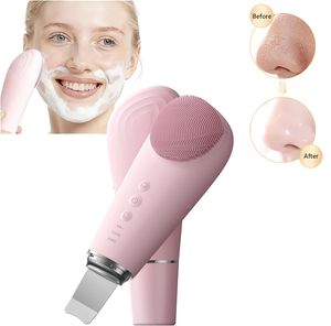 2 in 1 Ultrasonic Facial Cleansing Brush Silicone Face Scrubber for Deep Cleansing Blackhead Remover Pore <b>Cleaner</b> - Product Image 3