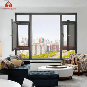 5-Years Warranty Aluminum Casement Window Tilt And Turn Aluminium Frame Windows