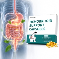 Capsules de soutien pour hémorroïdes sous marque privée OEM ODM Confort intestinal pour l'inconfort anal avec gélules molles à base de plantes pour hémorroïdes 60 unités en gros