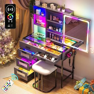 RGB Vanity bàn với trượt gương và đèn - Product Image 4
