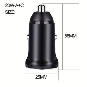 Cargador de Coche Económico con Adaptador de Corriente A+C, USB+Tipo C, Carga Rápida de 25W para iPhone y Huawei - Product Image 2