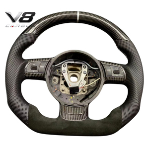 Volante de fibra de carbono real personalizado estilo deportivo de carreras, accesorios interiores para coche V8carbon para A3 S3 <span class=keywords><strong>RS3</strong></span> <span class=keywords><strong>8P</strong></span>, piezas de modificación de automóviles. - Product Image 2