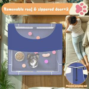 Hondenbox <span class=keywords><strong>Puppy</strong></span> Box Met Poort Voor <span class=keywords><strong>Puppy</strong></span> 'S, Katten, Kleine En Middelgrote Honden, Kinderbox Met Dak Voor Buitenshuis En Binnenshuis - Product Image 5