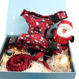 Christmas Limited Pet Dog and Cat Tactical Printed Vest Set Gift with Custom Logo and Plastic Buckles for Your dogs