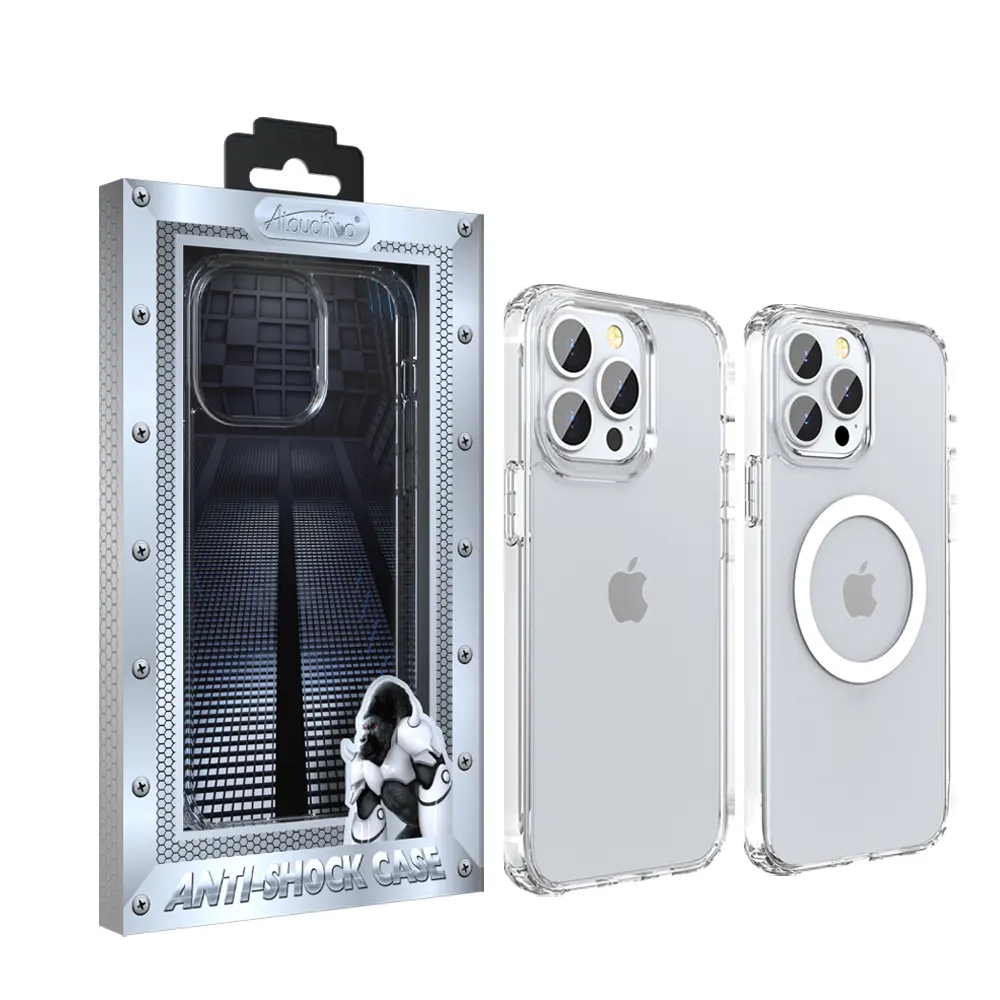 आईफोन 15 16 प्रो मैक्स एंटी येलो क्लियर मैग्नेटिक सेल फोन केस थोक के लिए एटीबी पैकेज लक्जरी सेल फोन कवर