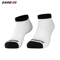 Chaussettes de sport pour hommes personnalisées Darevie, sublimées, logo personnalisé, chaussettes de cyclisme blanches, chaussettes de cyclisme en tricot