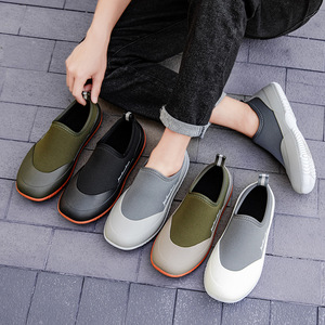Bottes de pluie basses en néoprène pour hommes à bout rond, imperméables, antidérapantes, pour activités aquatiques en extérieur, utilisables toutes saisons - Product Image 4