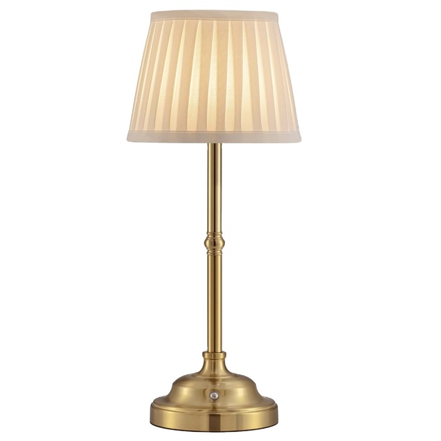 Modern Rechargeable LED Desk Lamp Fabric Cordless Battery E14 Bulb Decorate Dining Table Lamp with Touch Suitable for Bedrooms