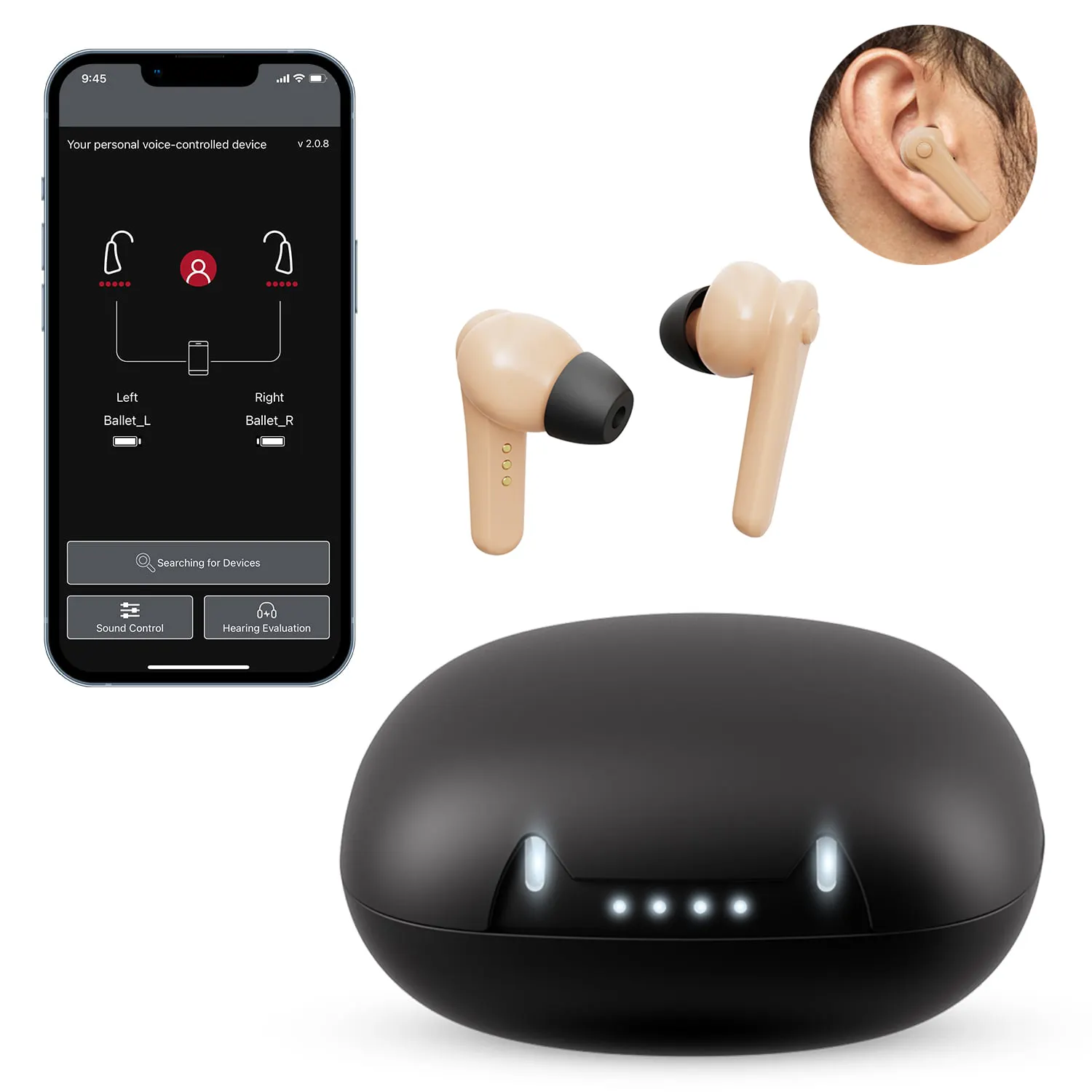 2024 auriculares audífonos eléctricos audífonos Alemania tinnitus audífono auricular Bluetooth TWS recargable digital