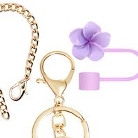Mini porte-clés en silicone pour gobelet, pendentif, anneau porte-clés en plastique pour tasse, bouchon de paille, cadeau