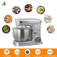 Robot culinaire SOHEF électrique 5L en acier inoxydable, moteur entièrement en cuivre 1000W, 6 vitesses, verrouillage de sécurité, programmable, écran LED, design à tête inclinable