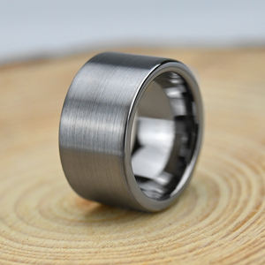 배송 브러시 광택 남성 링 <span class=keywords><strong>12mm</strong></span> 텅스텐 링 높은 폴란드어 파이프 컷 웨딩 밴드 링 읽기 - Product Image 3