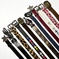 Ceinture personnalisable en cuir de vachette, style gothique clouté, vente en gros, bohème, rappeur, rock, punk, avec boucle, logo gravé, OEM/ODM, design hip-hop pour homme