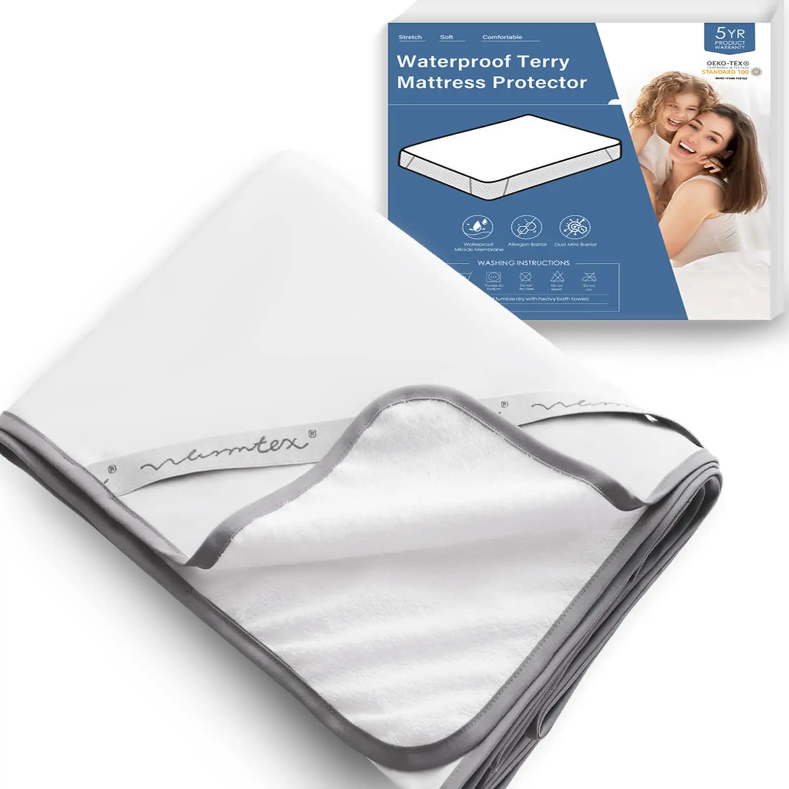 Protège-matelas imperméable en éponge avec bandes élastiques dans les 4 coins couvre-lit respirant cobertores de cama