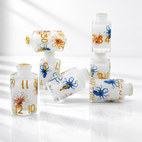 Dés à Jouer Polyédriques Faits Main en Résine Écologique Aqua Blue Dragon Bottle, avec Noyau Liquide, pour D&D, Cadeau Idéal pour Jeux de Société (1 pièce)