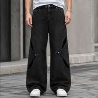 Jeans personnalisés OEM de haute qualité, style Y2K, coupe ample, streetwear skater, jeans décontractés pour hommes, jambe large, denim