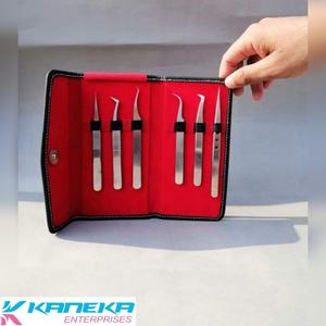 Juego de pinzas para pestañas con logotipo personalizado, suministros de belleza, pinzas de etiqueta privada, herramientas para extensiones de pestañas - Product Image 1