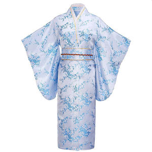 SAMWESTART imprimé fleur <span class=keywords><strong>japonais</strong></span> traditionnel <span class=keywords><strong>Kimono</strong></span> peignoir robe à manches longues soirée robe de bal Satin col <span class=keywords><strong>en</strong></span> v vêtements - Product Image 2