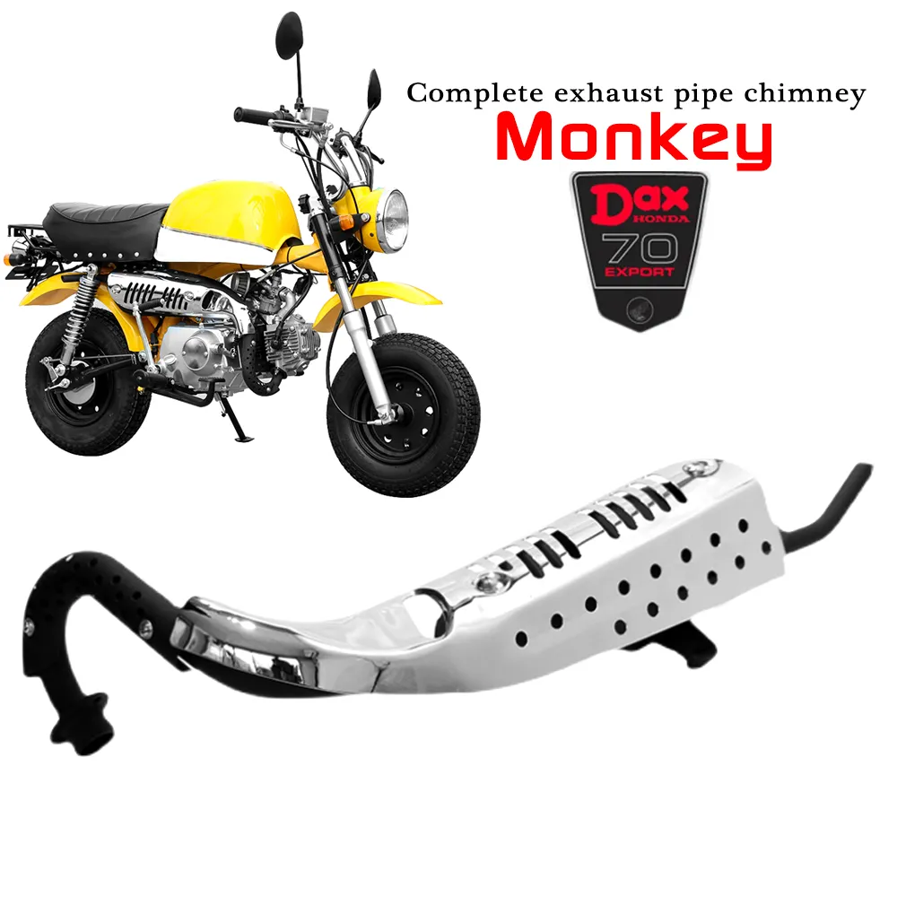 मोटरसाइकिल निकास मफलर बंदर ऑफ-रोड मिनी डैक्70 मोटरसाइकिल निकास पाइप चिमनी संशोधन सामान का पूरा सेट