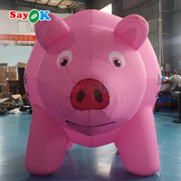 Structures gonflables publicitaires personnalisées, cochon gonflable géant de dessin animé à vendre