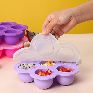 Moule à glaçons pour bébé en plastique doux au toucher de qualité alimentaire avec couvercle en PP écologique, <span class=keywords><strong>bac</strong></span> à glaçons pour crème glacée - Product Image 6