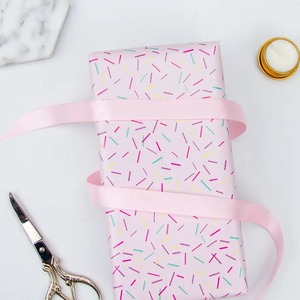 Custom <b>Pink</b> <b>Sprinkles</b> Pattern Eco-Friendly Recyclable Plastic PVC Coated Gift Wrapping Roll 100GSM Single-Sided Gift Craft - Product Image 4