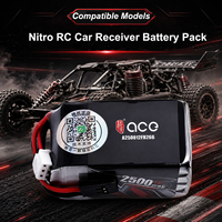 Baterai Penerima LiPo ACE 2500mAh 2S2P 7.4V, Paket Baterai RX Khusus Mobil RC Nitro
