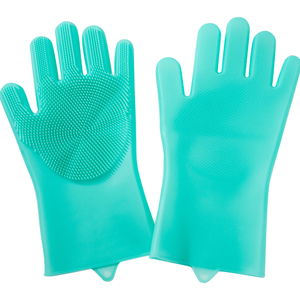 Gants de bain pour animaux de compagnie, brosse de massage en silicone anti-rayures pour chiens et chats - Product Image 5