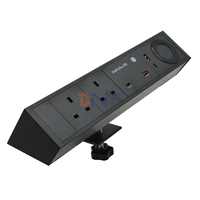 Double USB A + C 65W PD Fast Charge 2 AC Outlet Multi-Functional Desktop Clamp Socket Power Strip 65W PD Fast Charge