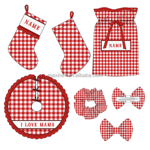 Ingrosso Inverno Abbigliamento Bambina di Natale Set con lettera di ricamo a quadri rosso modello ragazze 2 pezzi - Product Image 3